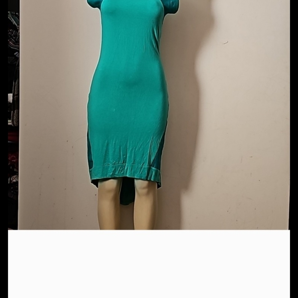 Alythea Teal Short-Sleeve Midi Bodycon Dress